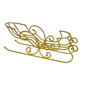 Vintage Gold Decorative Santa Sleigh Christmas Holiday Centerpiece winter decor